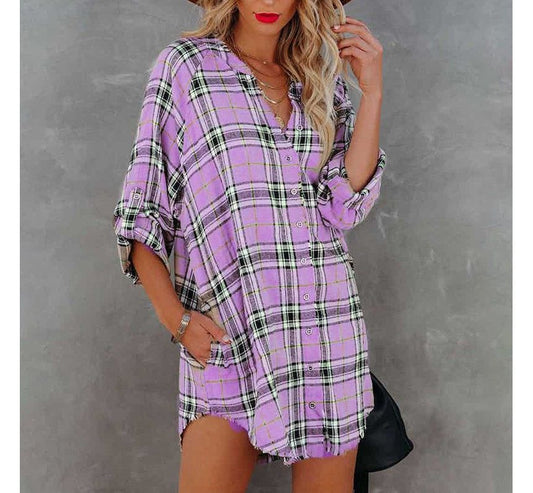 LP | mini abito camicia a scacchi CA23