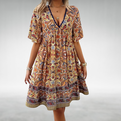 LP | Mini abito estivo con stampa paisley in stile bohémien
