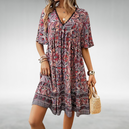 LP | Mini abito estivo con stampa paisley in stile bohémien