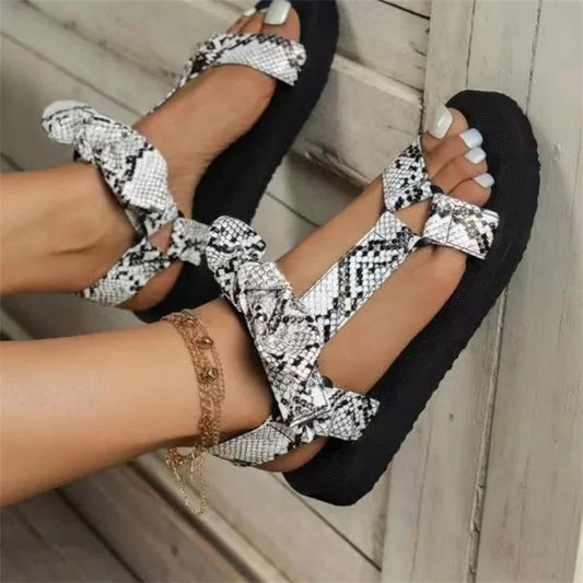 LP | | Sandali estivi piatti con stampa leopardata