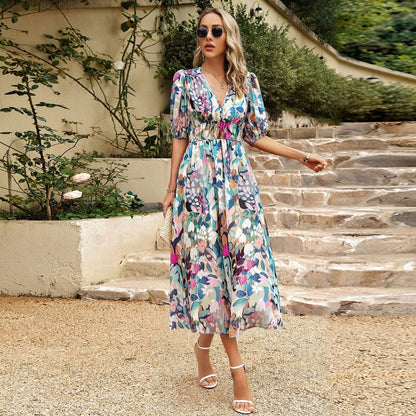 LP | Abito midi con fantasia floreale