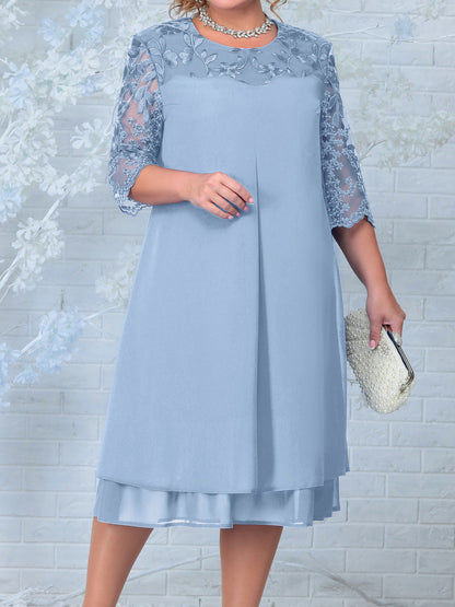 LP | Abito midi in cotone con spalle in pizzo