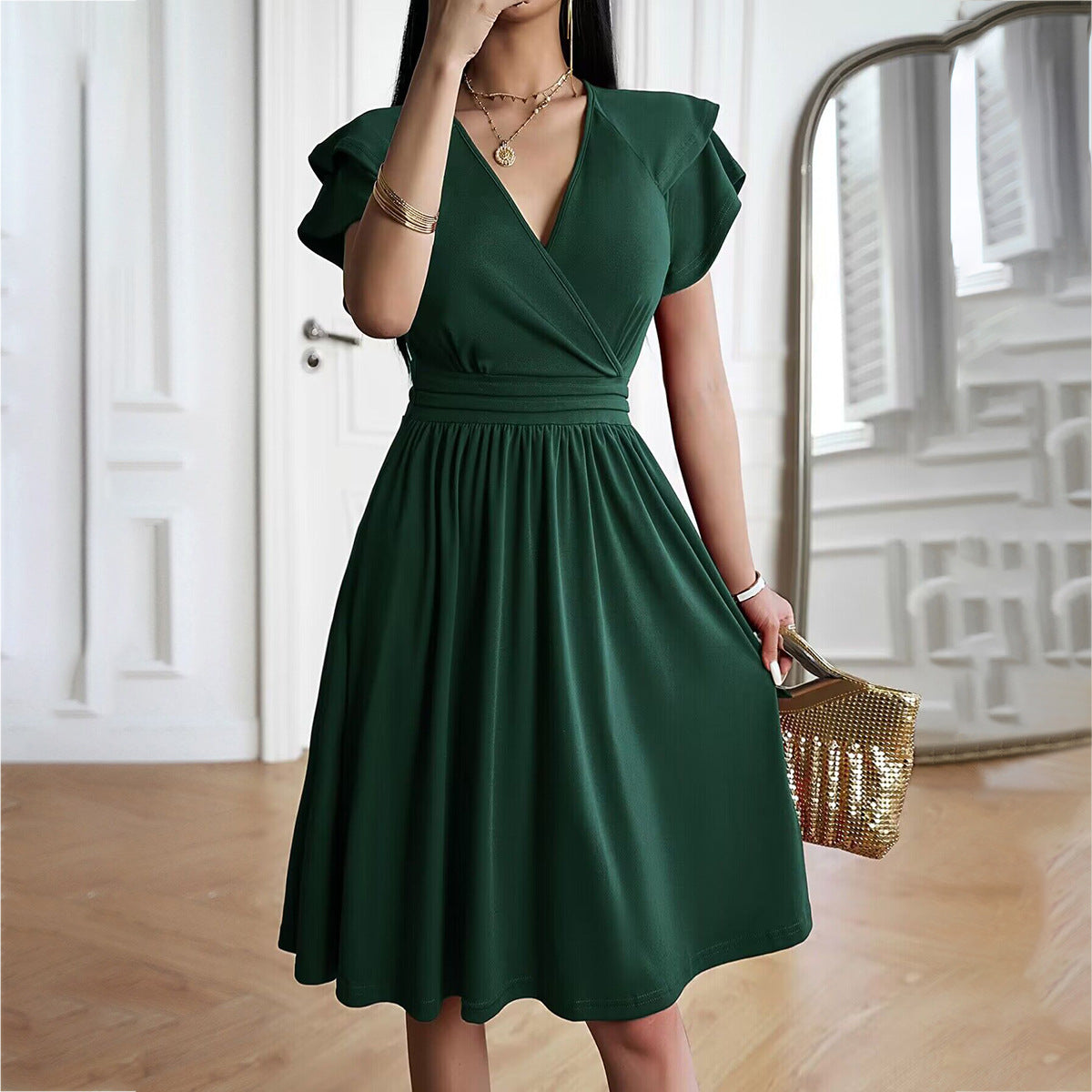LP | Abito midi elegante con scollatura a V