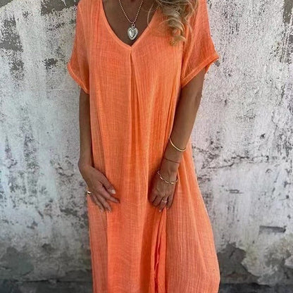 LP | Abito midi elegante con scollo a V