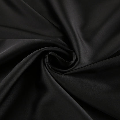 LP | Abito midi da donna con scollo a goccia - Raso - Vestibilità slim - Scollo drappeggiato - Abiti da cerimonia