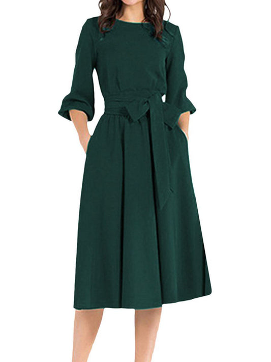 LP | Cappotto da lavoro elegante abito midi a maniche lunghe