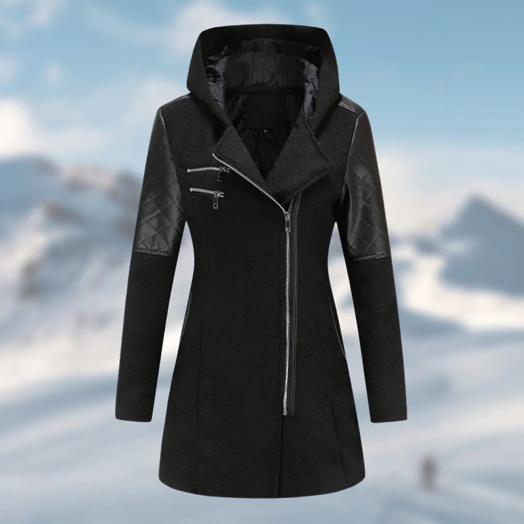 LP | Elegante cappotto asimmetrico in misto lana