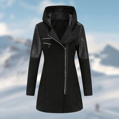 LP | Elegante cappotto asimmetrico in misto lana