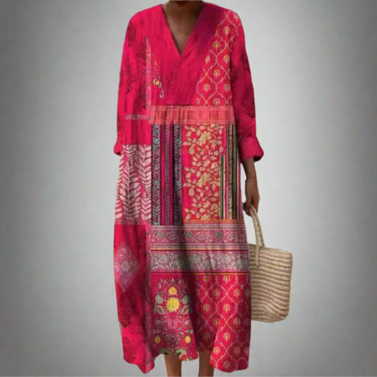 LP | Abito midi lungo in patchwork boho