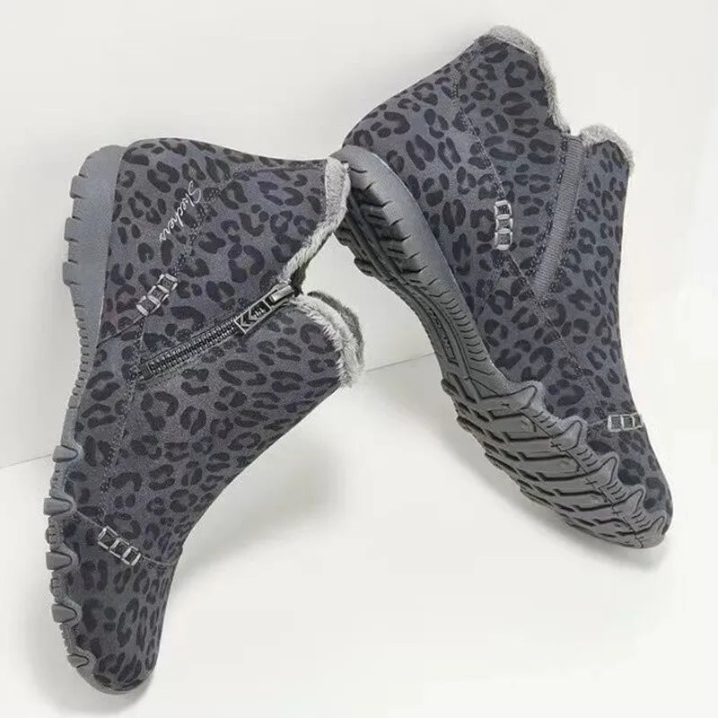 LP | Stivaletti leopardati con fodera in pelliccia sintetica