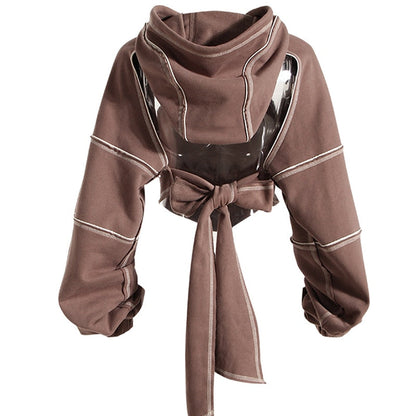 LP | Felpa con cappuccio con ritaglio edgy e scollatura