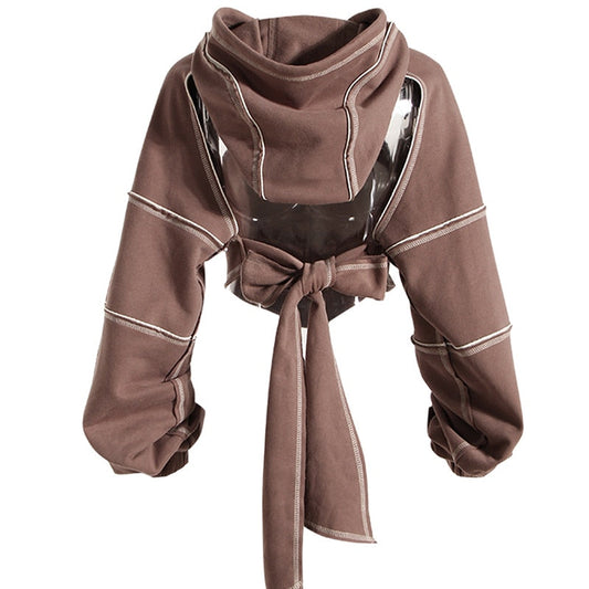 LP | Felpa con cappuccio con ritaglio edgy e scollatura