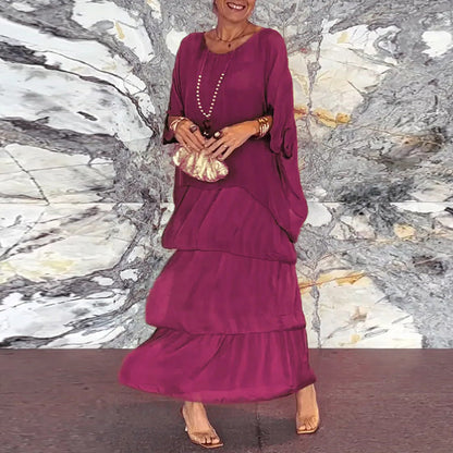 LP | Maxi abito fluido con un look a strati