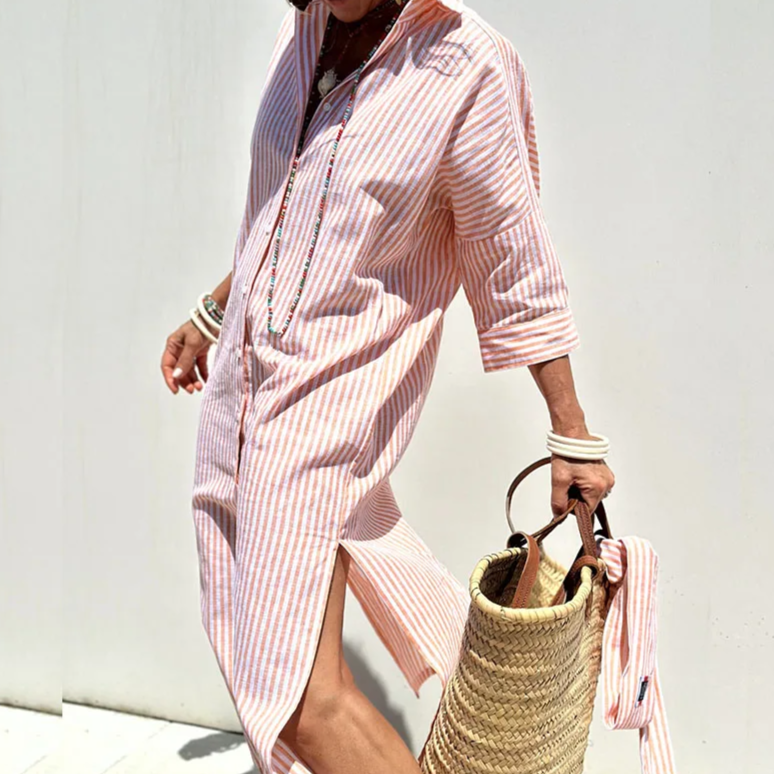 LP | Abito camicia button-up a righe