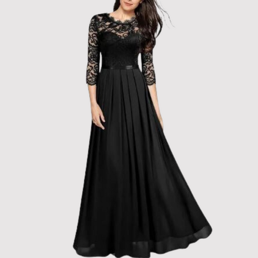 LP | Maxi abito elegante con dettagli in pizzo per ogni occasione