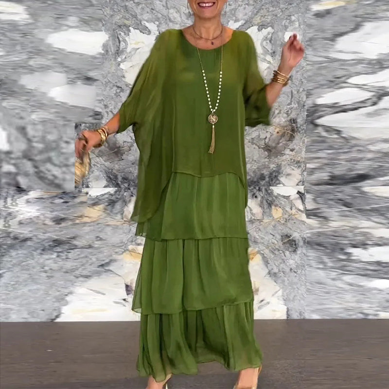 LP | Maxi abito fluido con un look a strati