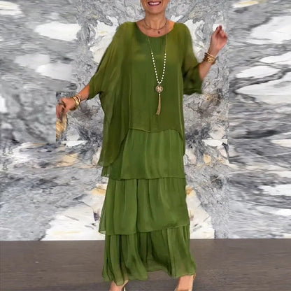 LP | Maxi abito fluido con un look a strati