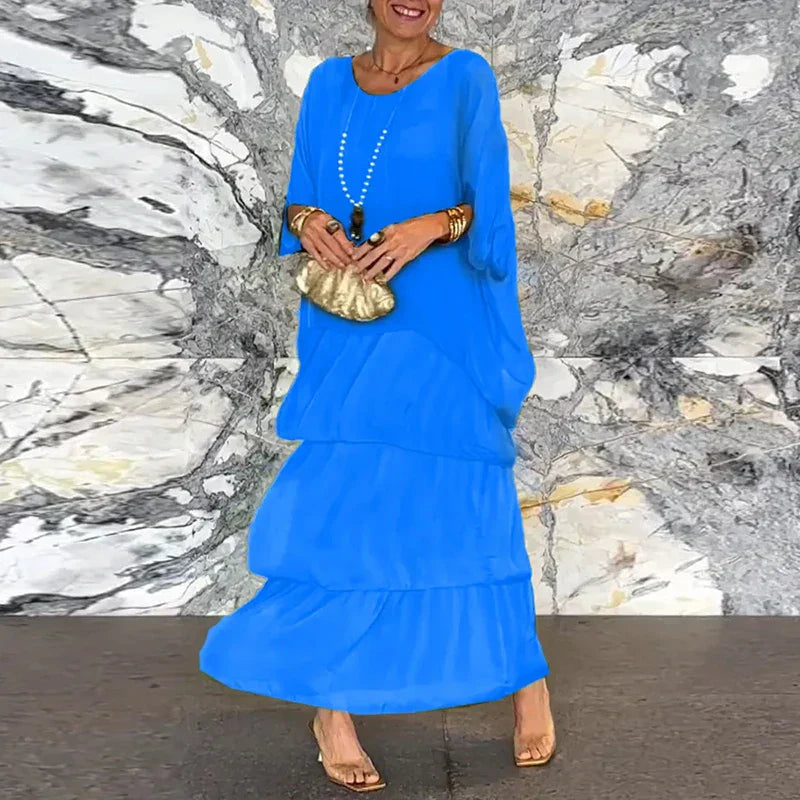 LP | Maxi abito fluido con un look a strati