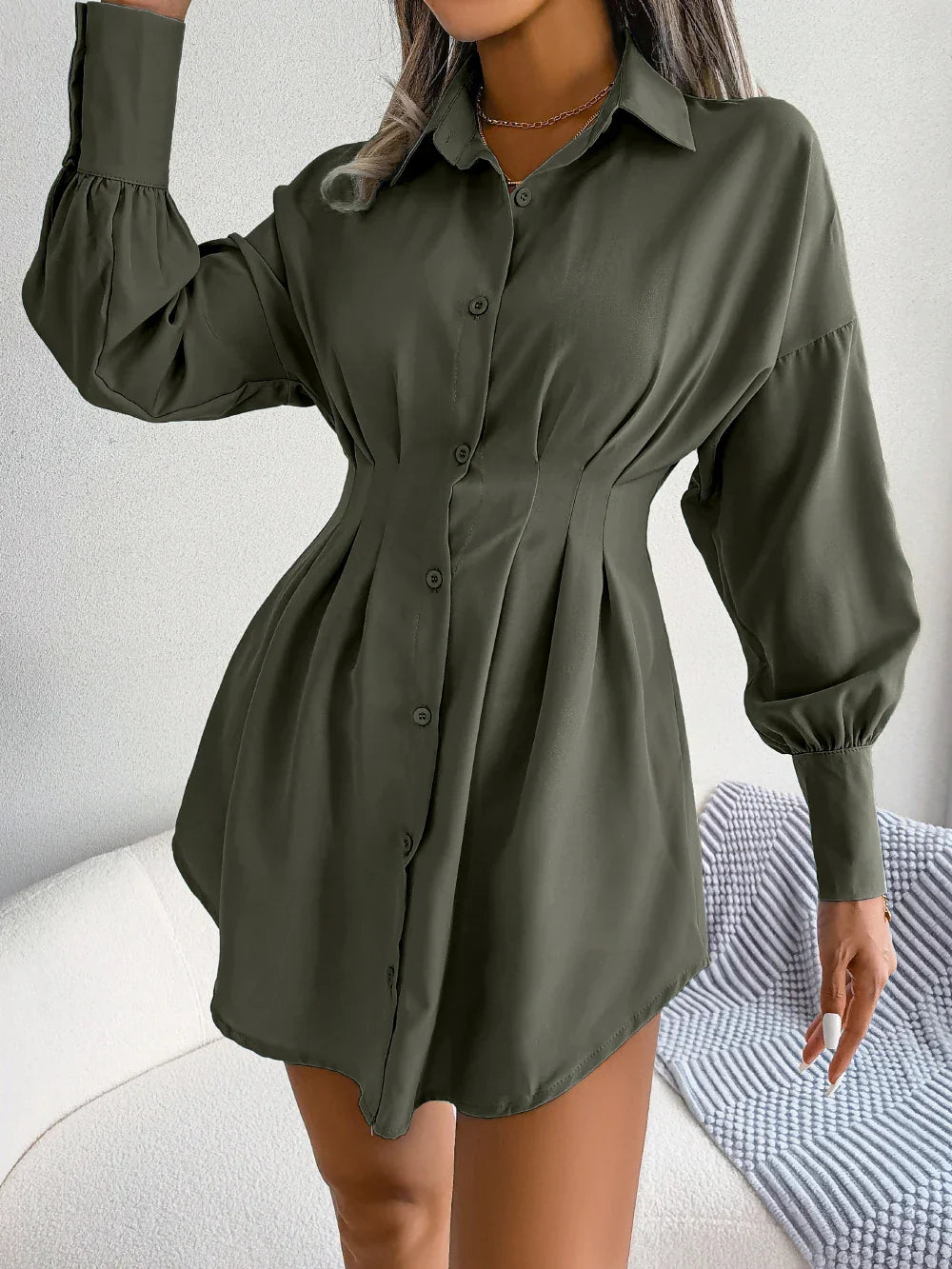 LP | Elegante abito camicia a maniche lunghe