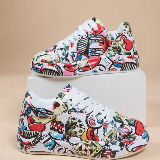 LP | Scarpe da ginnastica vivaci in stile graffiti