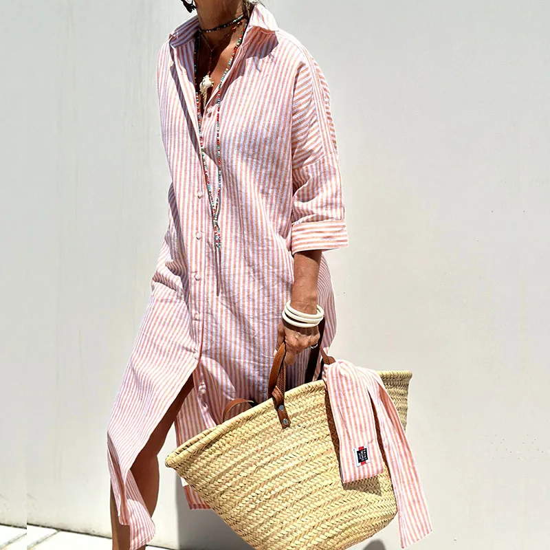 LP | Abito camicia button-up a righe