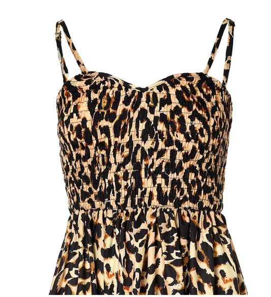 LP | Maxi abito con stampa leopardata e spaghetti