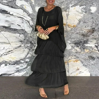 LP | Maxi abito fluido con un look a strati