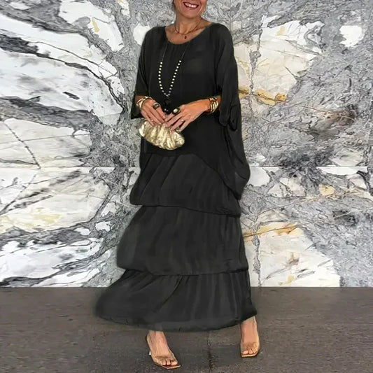 LP | Maxi abito fluido con un look a strati