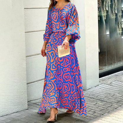 LP | Maxi abito elegante con stampa astratta