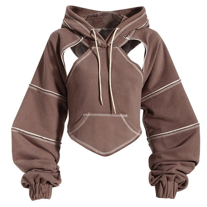 LP | Felpa con cappuccio con ritaglio edgy e scollatura
