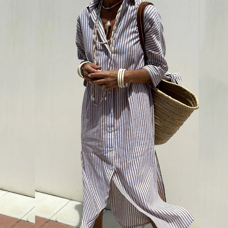 LP | Abito camicia button-up a righe