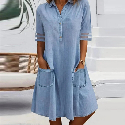LP | Mini abito in denim con tasche laterali