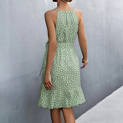 LP | 2024 Abito midi allacciato con cintura con stampa floreale Boho
