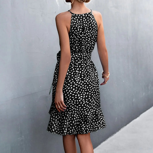 LP | 2024 Abito midi allacciato con cintura con stampa floreale Boho