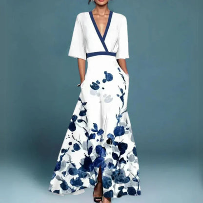 LP | Maxi abito elegante con motivo floreale