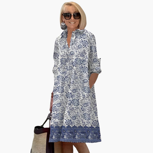 LP | Abito midi boho da donna con maniche lunghe e tasche
