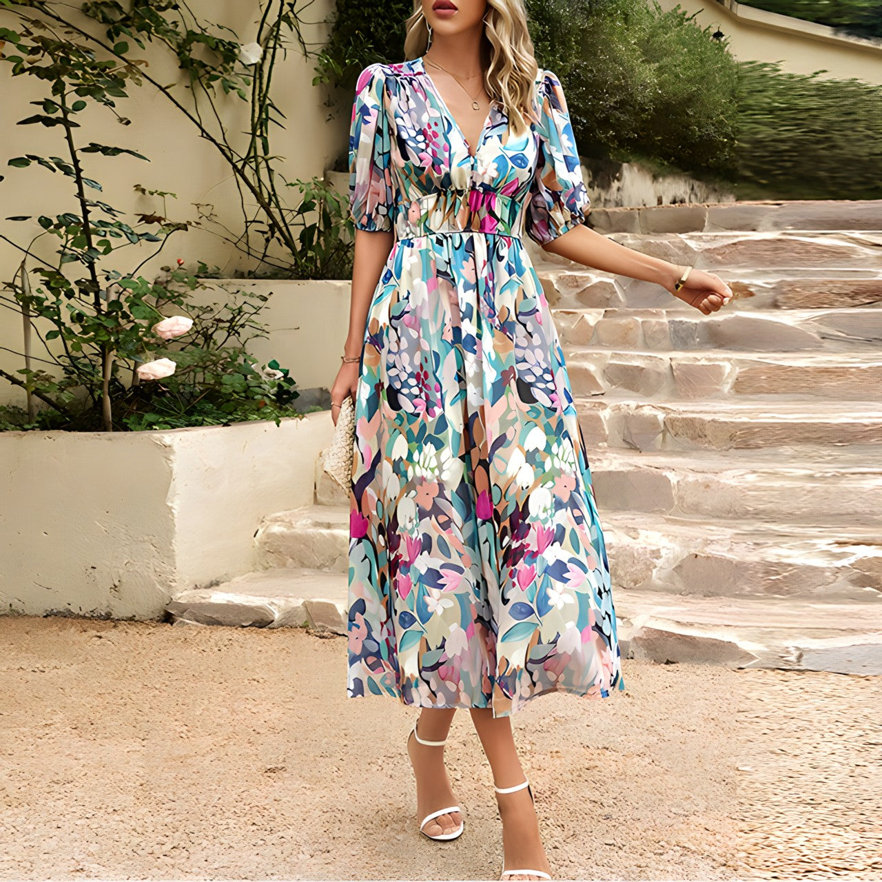 LP | Abito midi con scollo a V