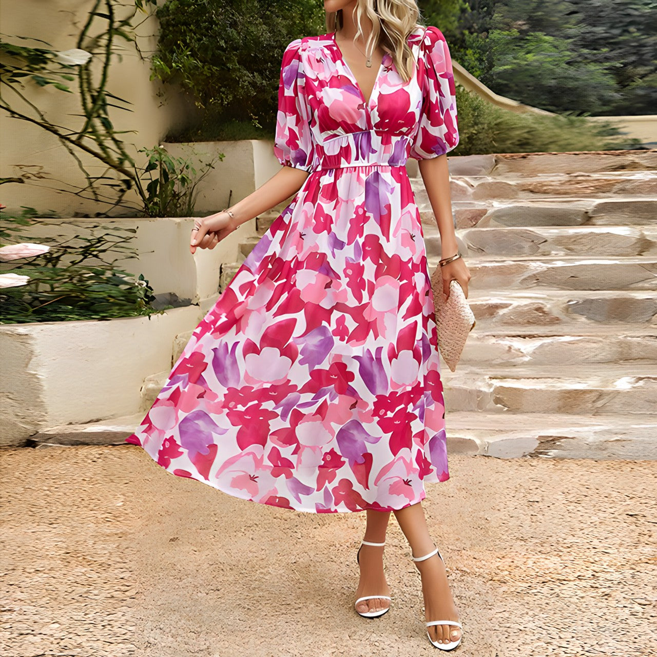 LP | Abito midi con scollo a V