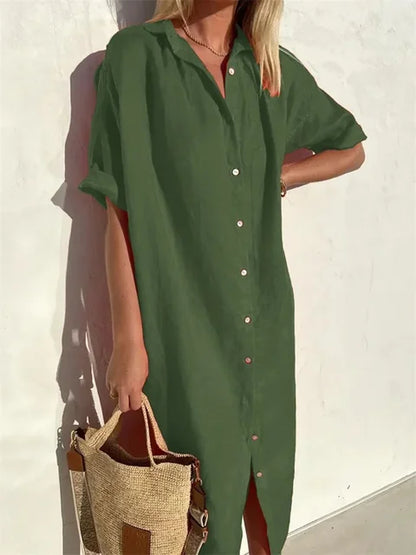 LP | abito camicia in lino arioso per donna