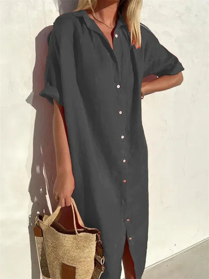 LP | abito camicia in lino arioso per donna