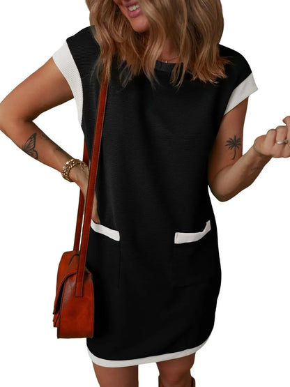 LP | Mini abito con scollo rotondo e maniche lunghe