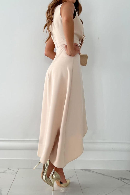 LP | Abito midi a portafoglio chic con scollo a V