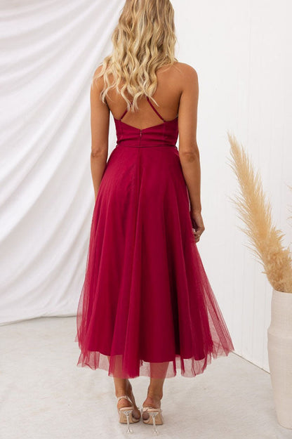 LP | Abito midi bustier in tulle
