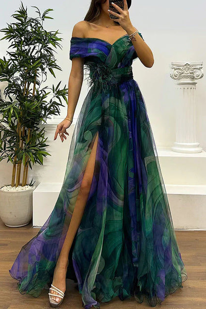 LP | Splendido maxi abito off-the-shoulder