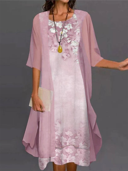 LP | abito midi a due pezzi con motivo floreale per donna AH315