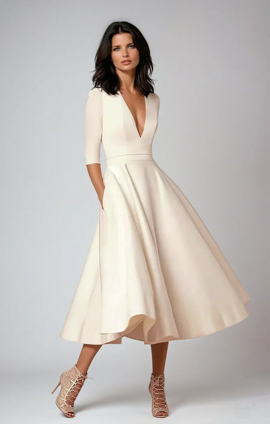LP | elegante abito midi da donna in stile vintage