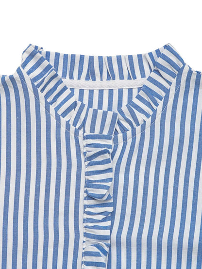 LP | Mini abito camicia a righe con mezze maniche