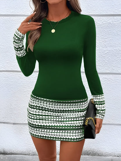 LP | Mini abito bodycon a righe con scollo rotondo