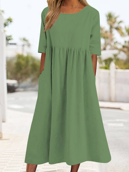 LP | Tasca monocolore Allentata Vestito midi lungo QPQ103