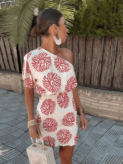 LP | Elegante mini abito estivo con stampe accattivanti